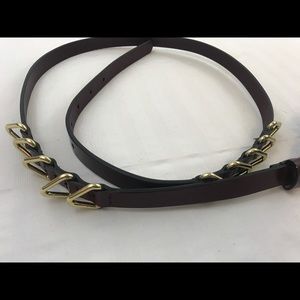 REBECCA MINKOFF Gold Studded Burgundy Belt M,L